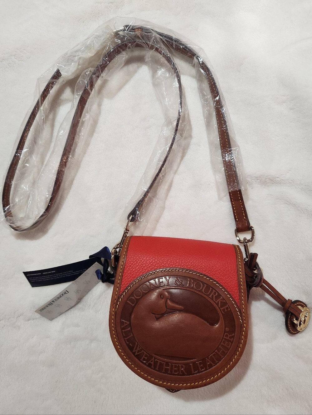 Dooney & Bourke Original The All-Weather Leather Small Crossbody Red Bag, NWT